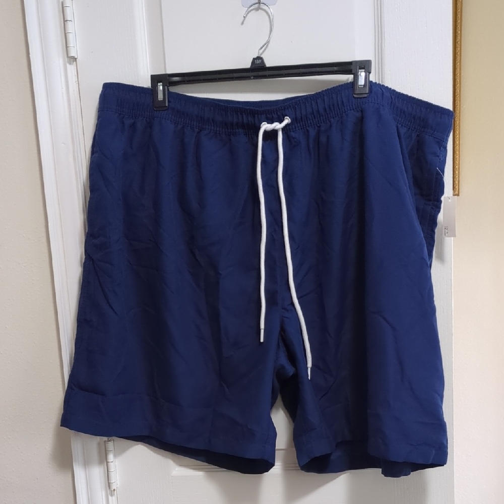 Men's Navy Blue Swim Trunks With Mesh Lining Size 5XL